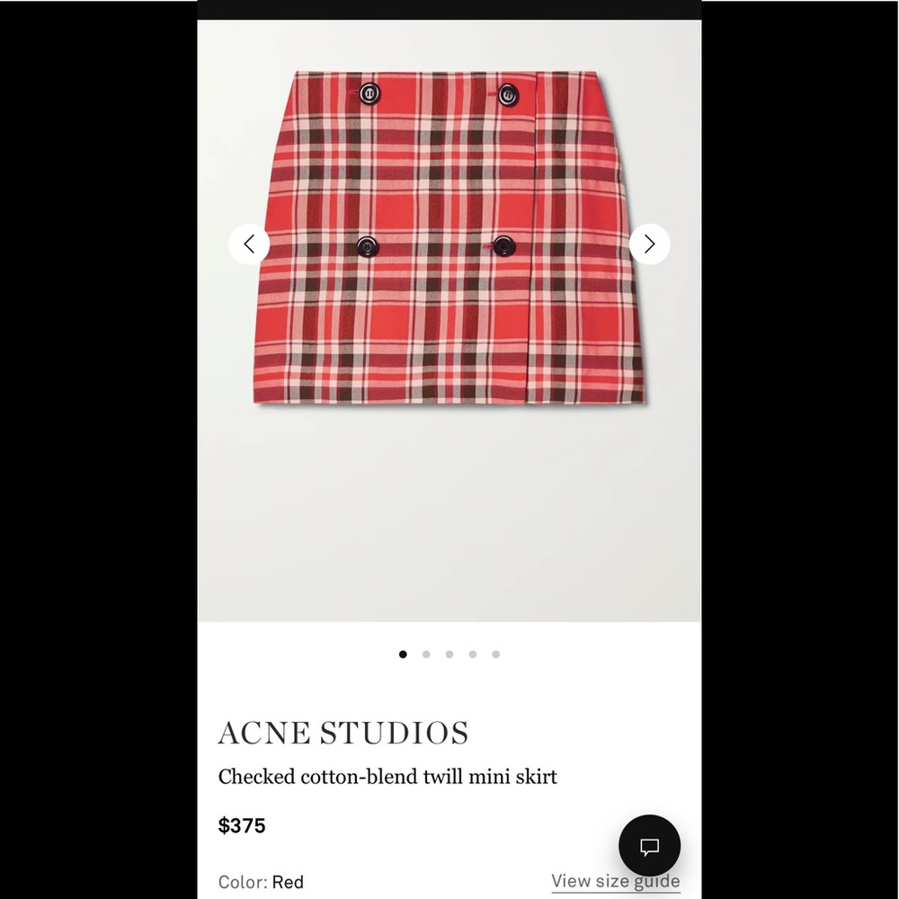 Acne Studios Checked cotton-blend twill mini skirt